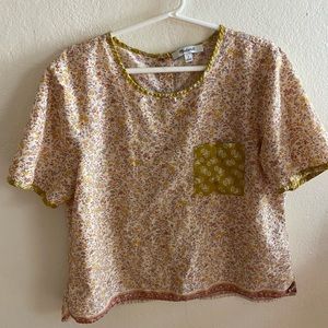 Jaipur Floral Button Back Top